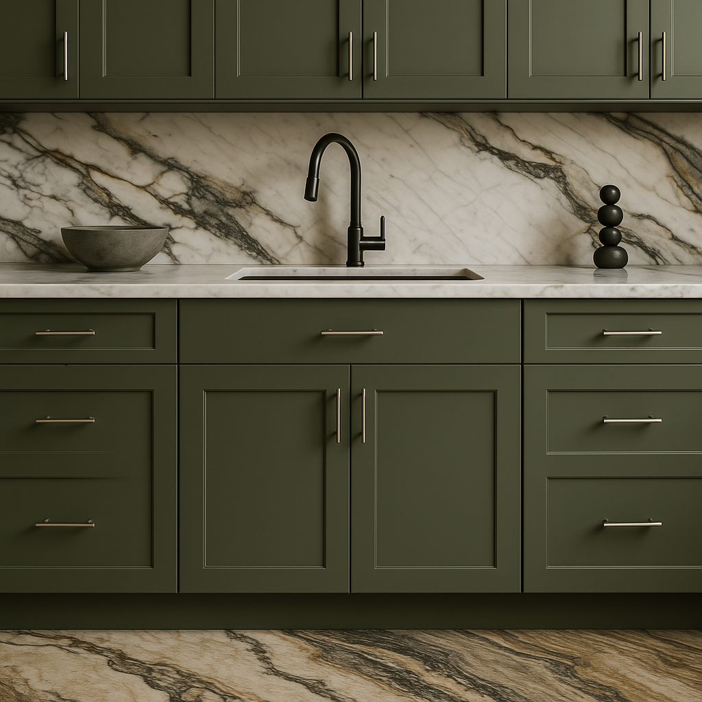 Hampton Bay Avondale 30-inch Fern Green Shaker Base Kitchen Cabinet