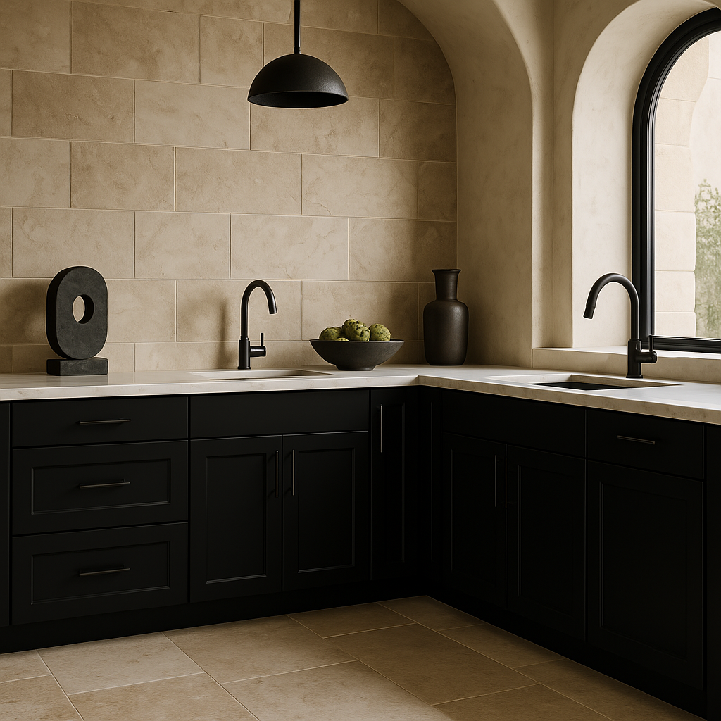 Hampton Bay Avondale 30 in. Shaker Sink Base Cabinet in Raven Black