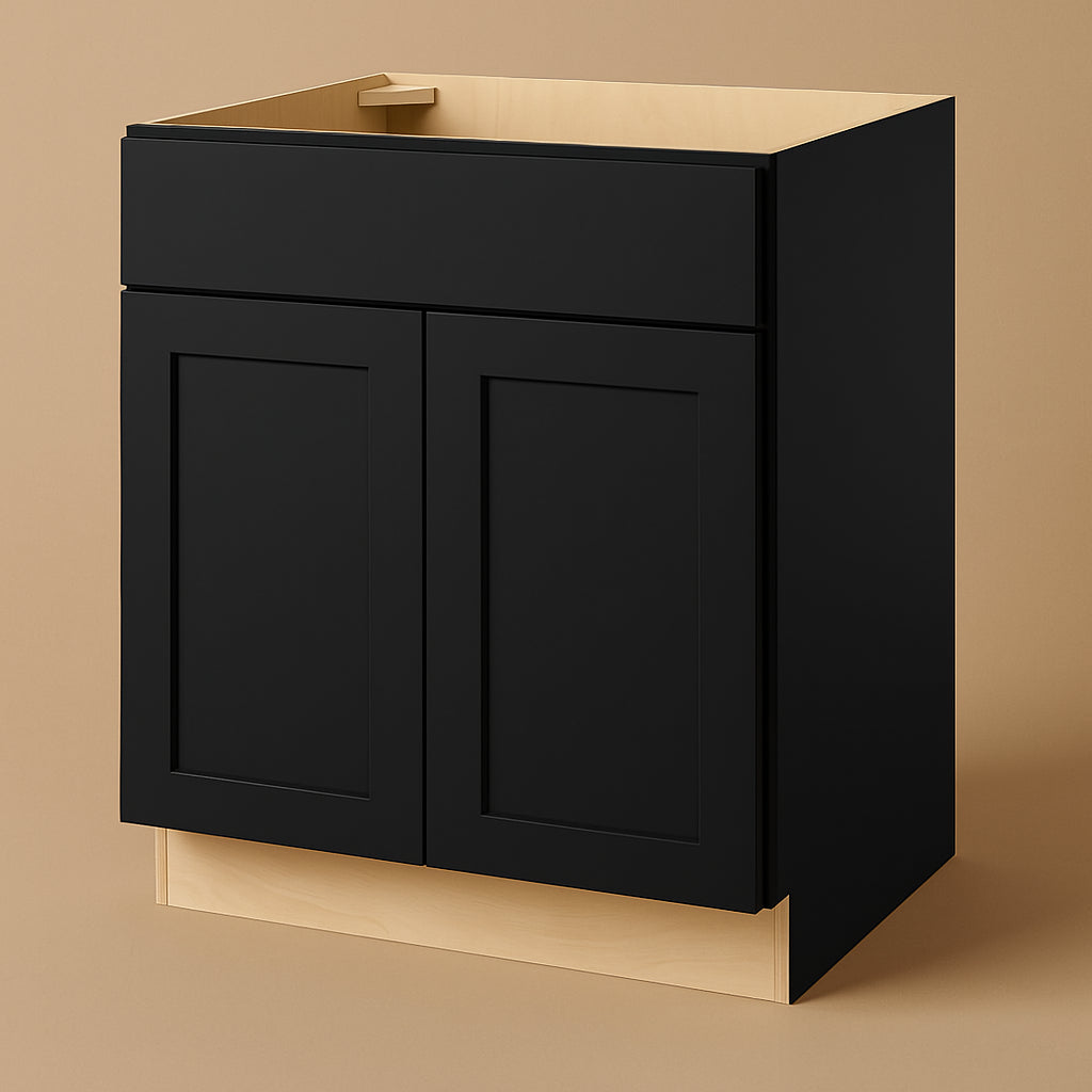 Hampton Bay Avondale 30 in. Shaker Sink Base Cabinet in Raven Black