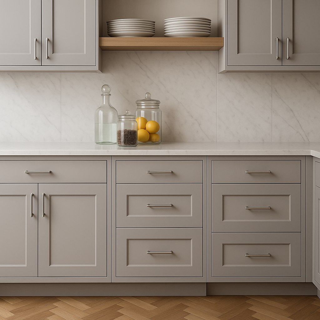 Hampton Bay Avondale Shaker Drawer Base Kitchen Cabinet in Dove Gray
