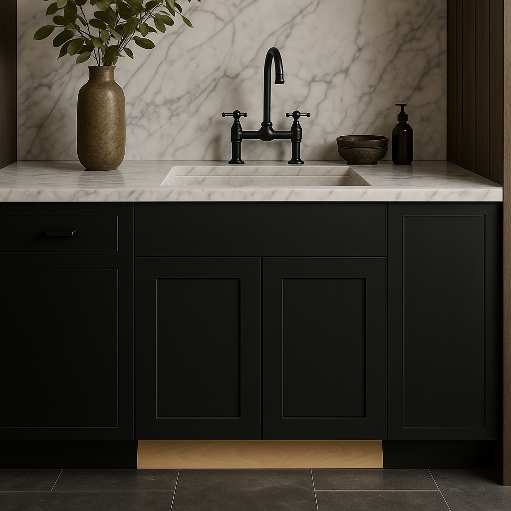Hampton Bay Avondale 27-inch Raven Black Shaker Base Kitchen Cabinet