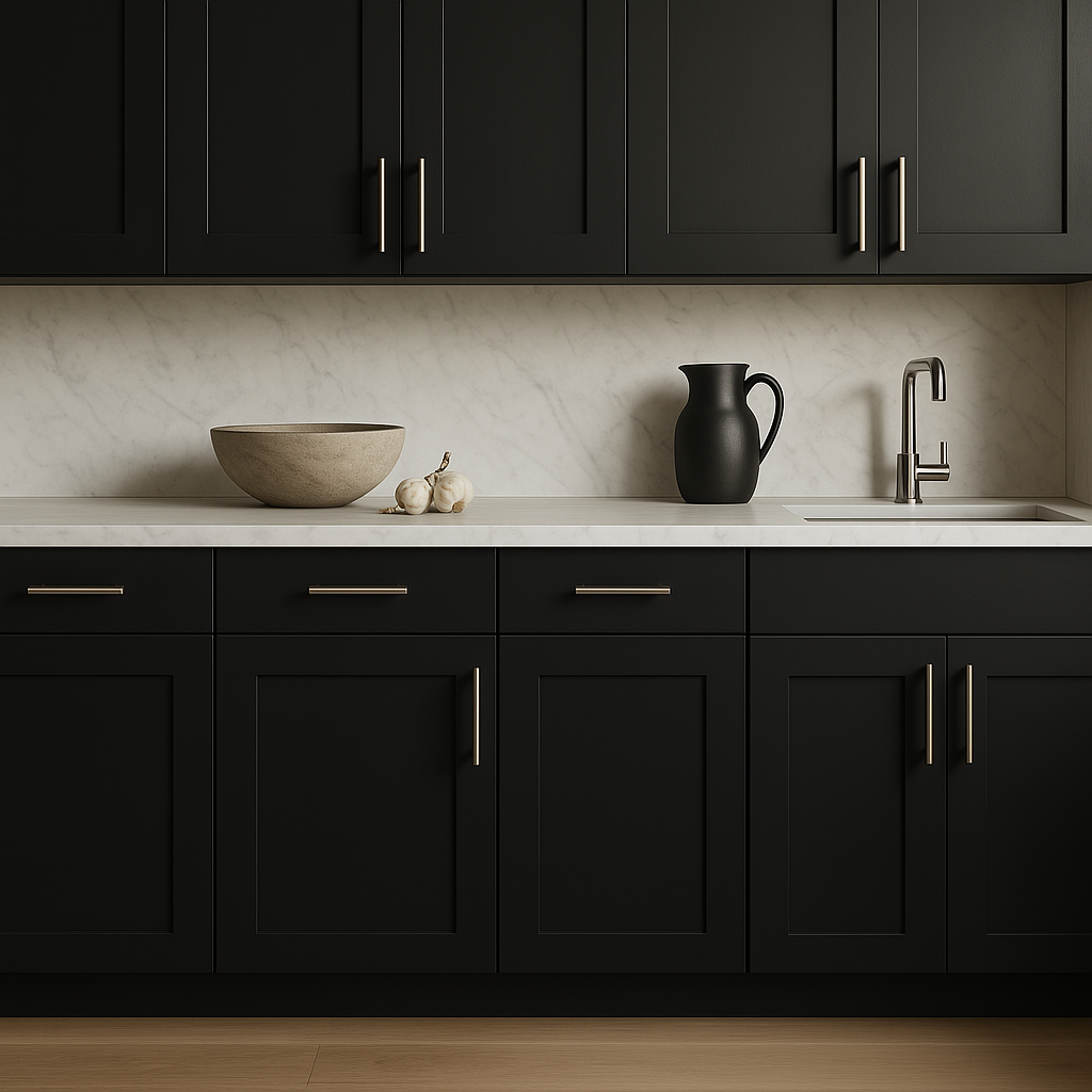 Hampton Bay Avondale Raven Black Shaker Base Kitchen Cabinet - 21 in. W x 24 in. D x 34.5 in. H