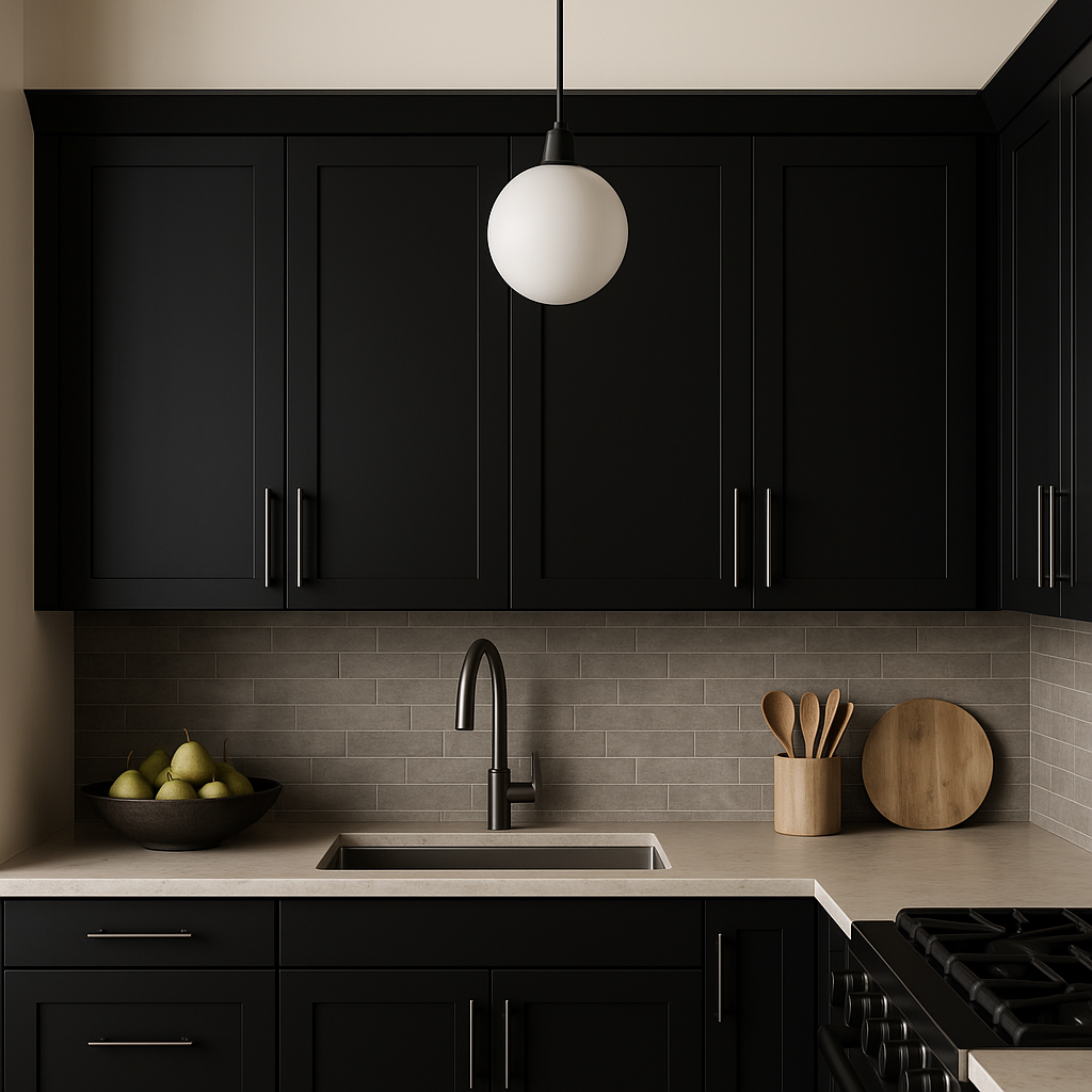 Hampton Bay Avondale 36 in. Shaker Wall Kitchen Cabinet in Raven Black