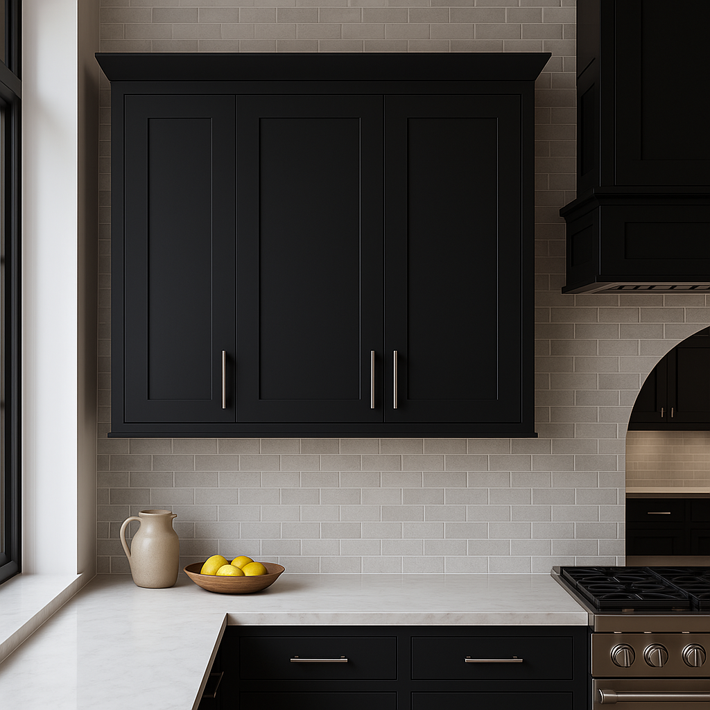 Hampton Bay Avondale 36 in. Shaker Wall Kitchen Cabinet in Raven Black