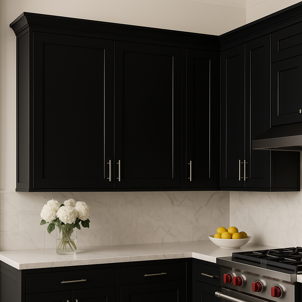 Hampton Bay Avondale 36 in. Shaker Wall Kitchen Cabinet in Raven Black