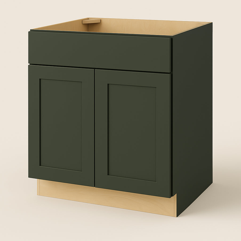 Hampton Bay Avondale 30 in. Shaker Sink Base Kitchen Cabinet in Fern Green