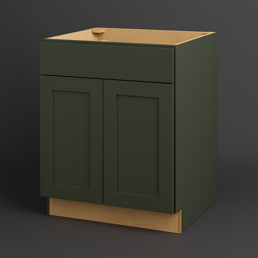 Hampton Bay Avondale 27 in. Fern Green Shaker Base Kitchen Cabinet