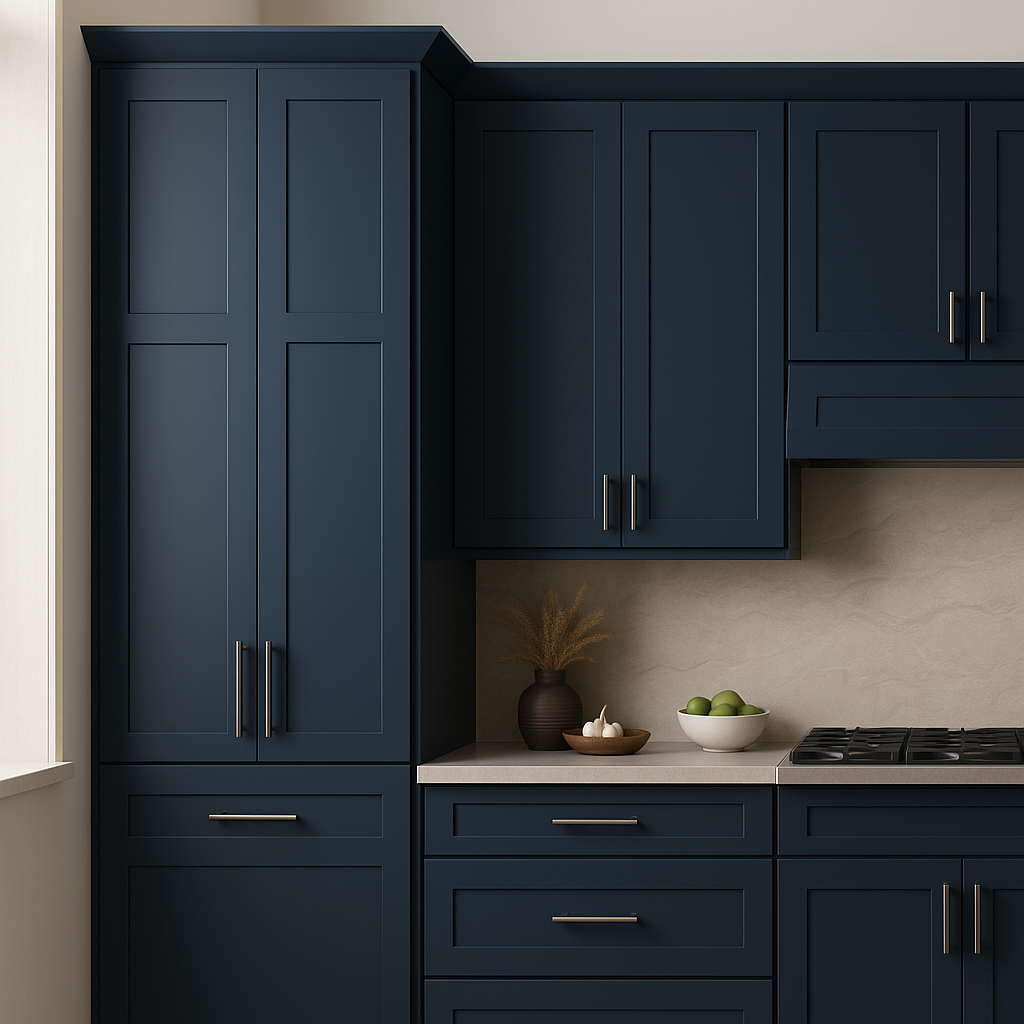 Hampton Bay Avondale Ink Blue Shaker Wall Kitchen Cabinet - 30x12x42