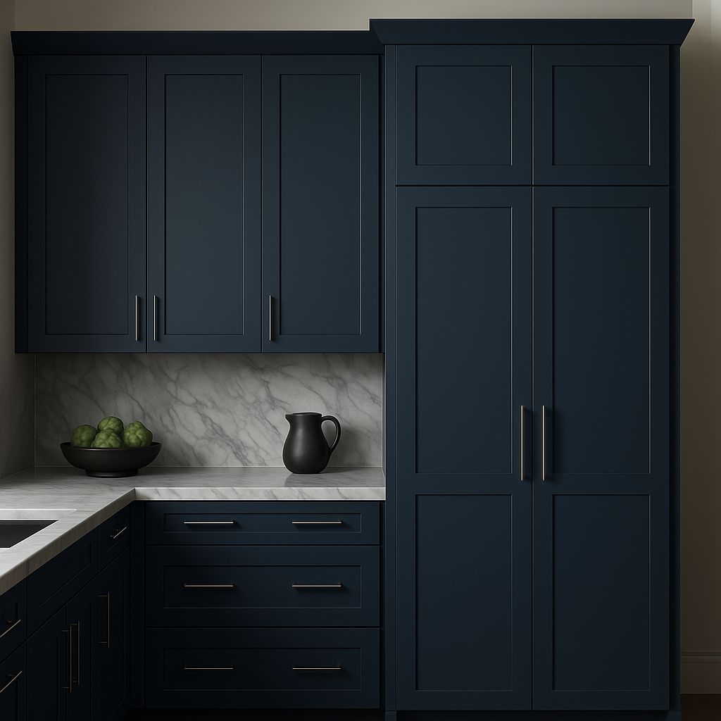 Hampton Bay Avondale Ink Blue Shaker Wall Kitchen Cabinet - 30x12x42