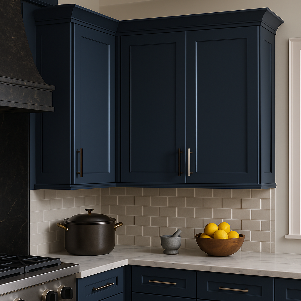 Hampton Bay Avondale Ink Blue Shaker Wall Kitchen Cabinet - 30x12x42