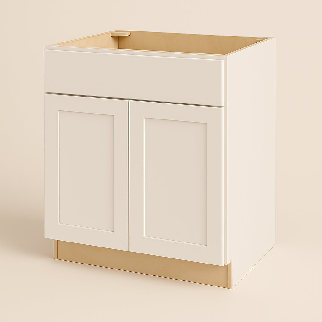 Hampton Bay Avondale 30-inch Shaker Base Kitchen Cabinet in Antique White