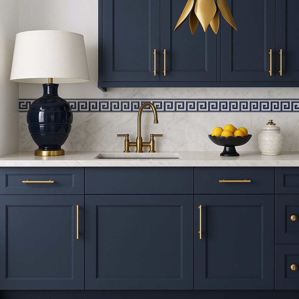 Hampton Bay Avondale Ready to Assemble Plywood Shaker Base Kitchen Cabinet in Ink Blue