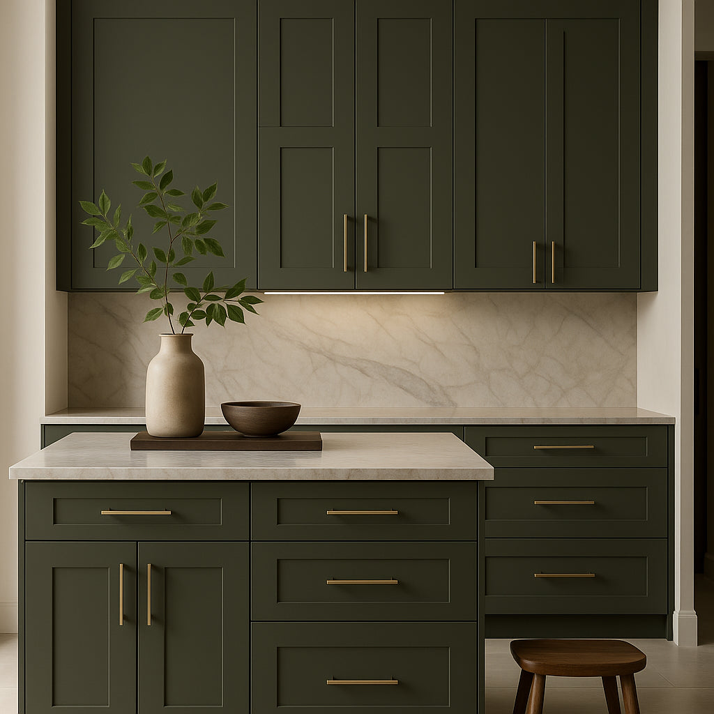 Hampton Bay Avondale 30" Shaker Wall Kitchen Cabinet in Fern Green