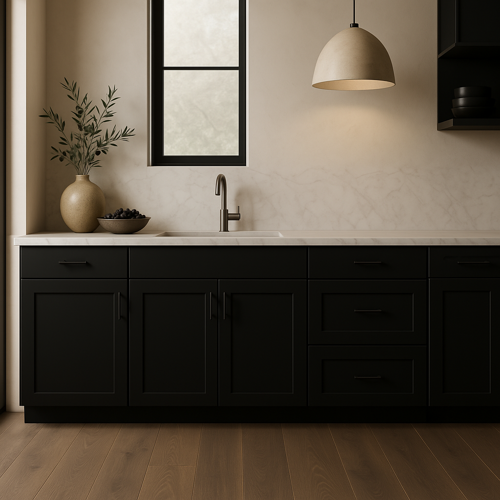 Hampton Bay Avondale 33" Shaker Sink Base Cabinet in Raven Black
