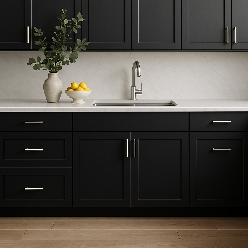 Hampton Bay Avondale 33" Shaker Sink Base Cabinet in Raven Black