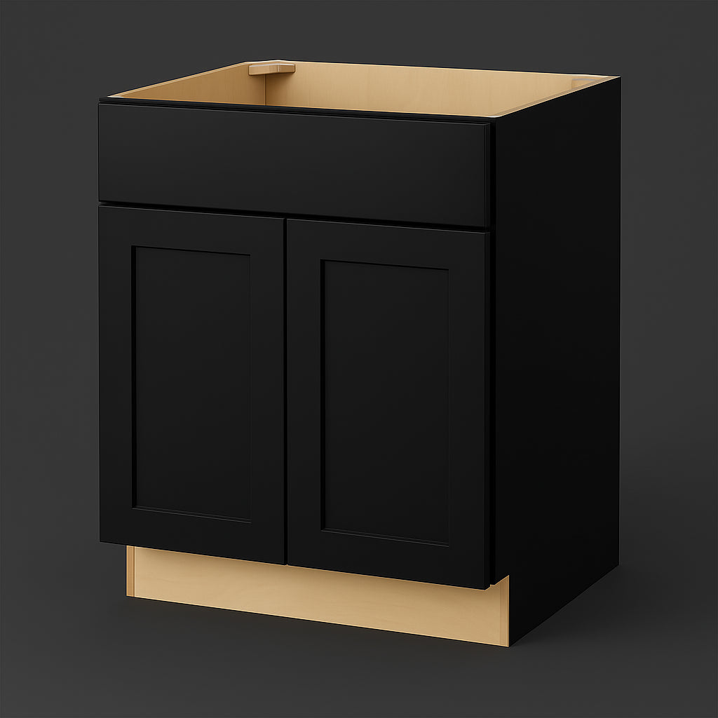 Hampton Bay Avondale 33" Shaker Sink Base Cabinet in Raven Black