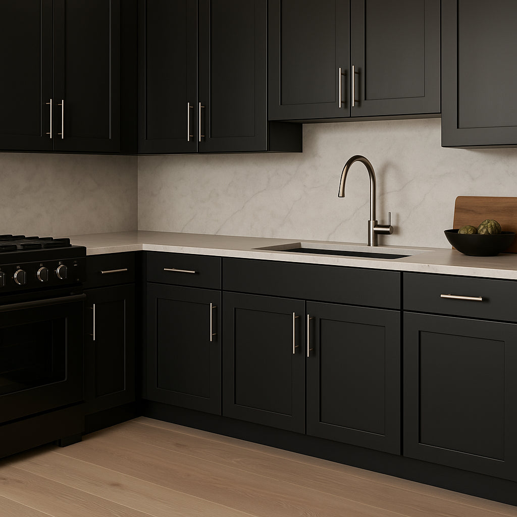 Hampton Bay Avondale 36 in. Shaker Base Kitchen Cabinet in Raven Black