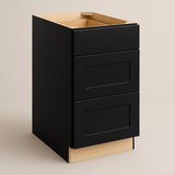 Hampton Bay Avondale 18-inch Shaker Drawer Base Cabinet in Raven Black