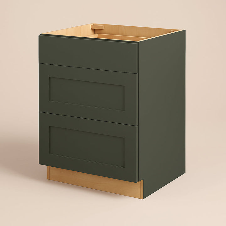 Hampton Bay Avondale 24" Shaker Drawer Base Cabinet in Fern Green