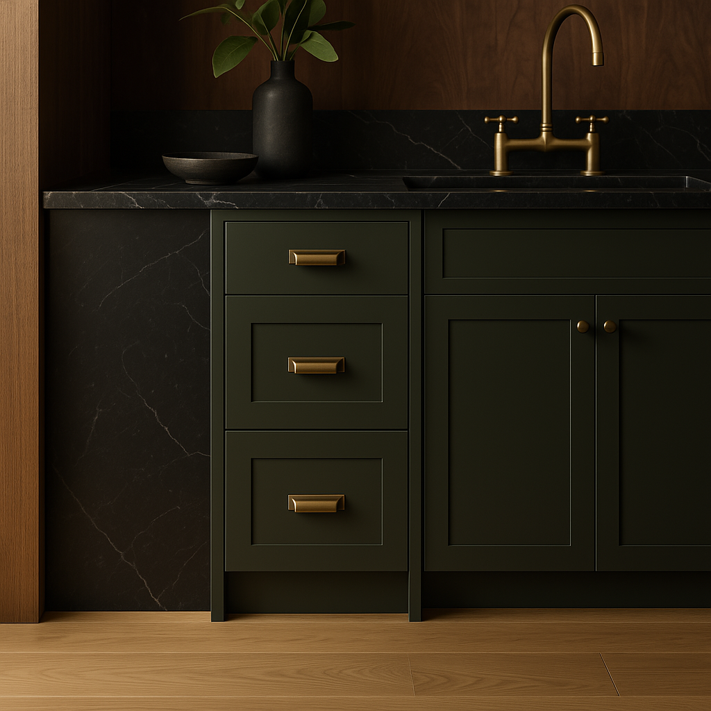Hampton Bay Avondale 18-inch Shaker Drawer Base Cabinet in Fern Green
