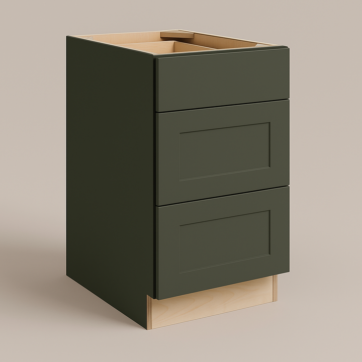 Hampton Bay Avondale 18-inch Shaker Drawer Base Cabinet in Fern Green