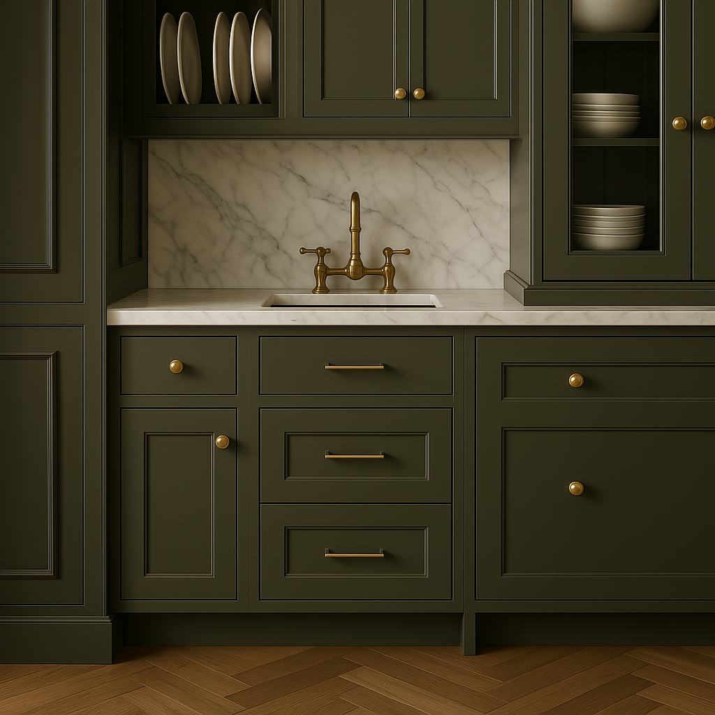 Hampton Bay Avondale 18-inch Shaker Drawer Base Cabinet in Fern Green