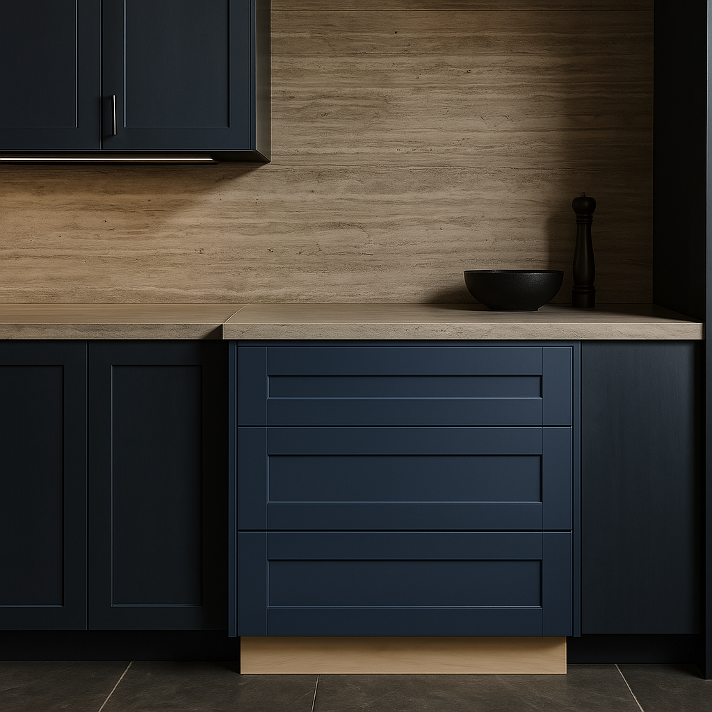 MILL'S PRIDE Valencia Blue Shaker Kitchen Cabinet - Ready to Assemble