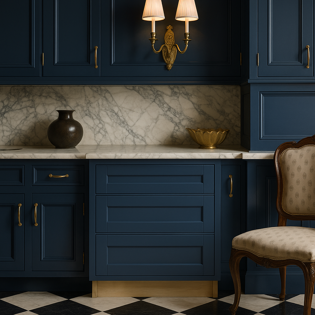 MILL'S PRIDE Valencia Blue Shaker Kitchen Cabinet - Ready to Assemble