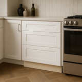 MILL'S PRIDE Richmond Verona White Shaker Drawer Base Cabinet - 24 in W x 24 in D x 34.5 in H