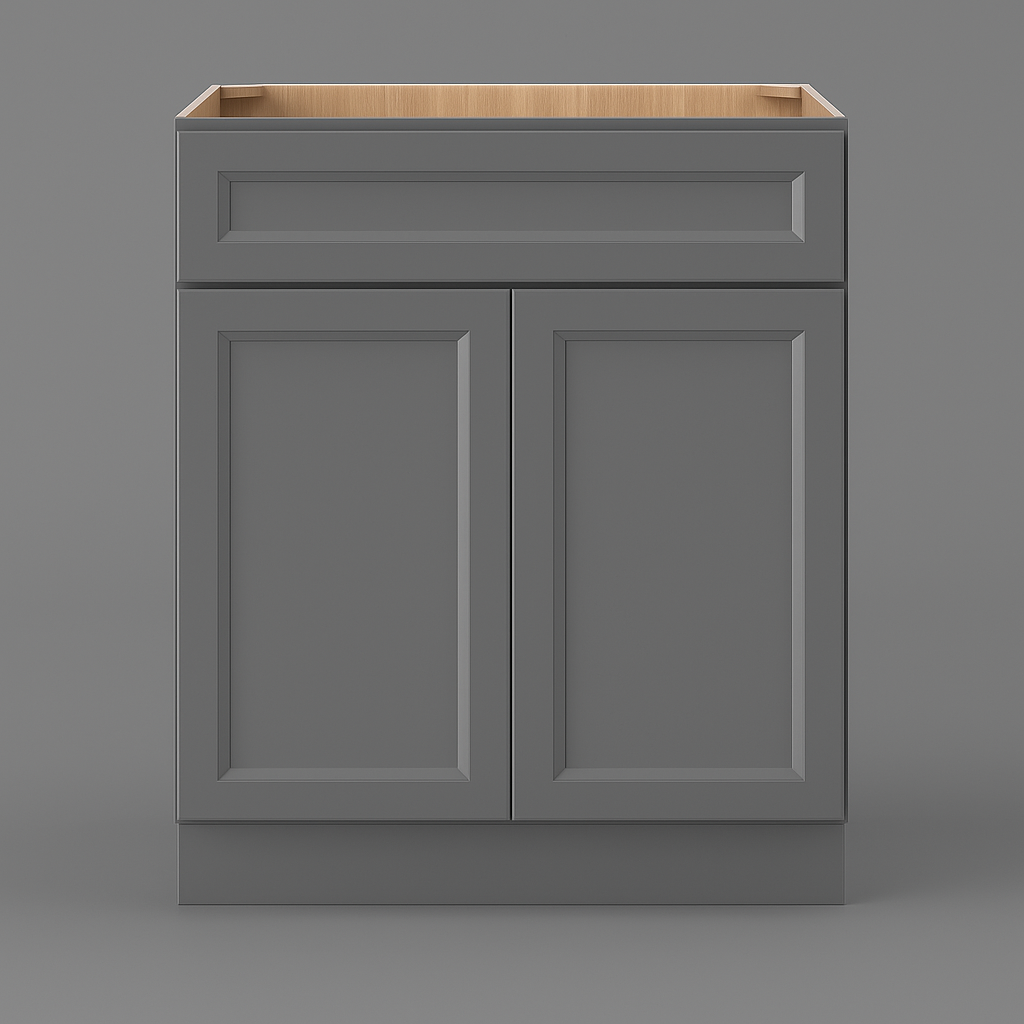 PELHAM & WHITE Keyport Shaker Charcoal Base Kitchen Cabinet - 30 in. W x 24 in. D x 34.5 in. H