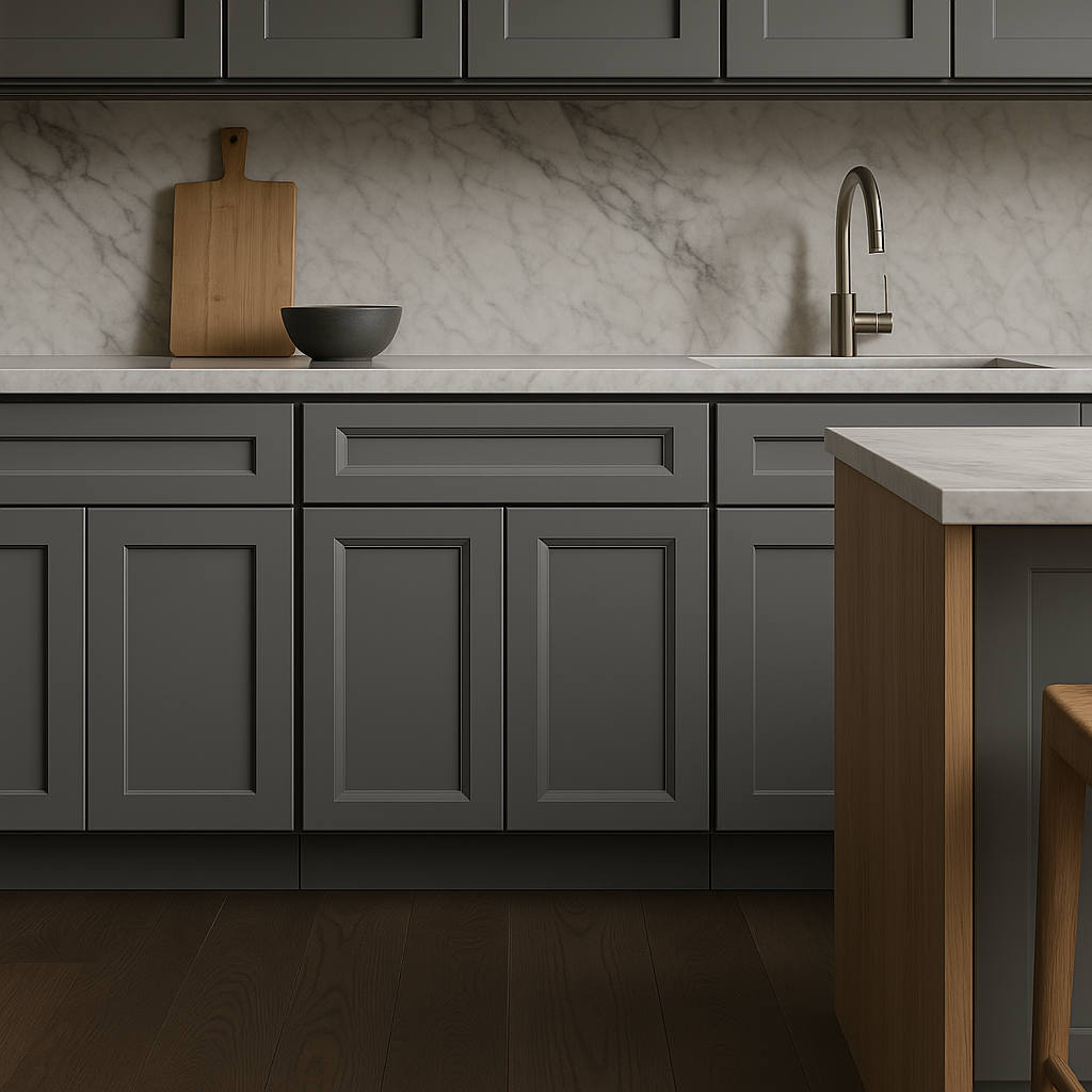 PELHAM & WHITE Keyport Shaker Charcoal Base Kitchen Cabinet - 30 in. W x 24 in. D x 34.5 in. H