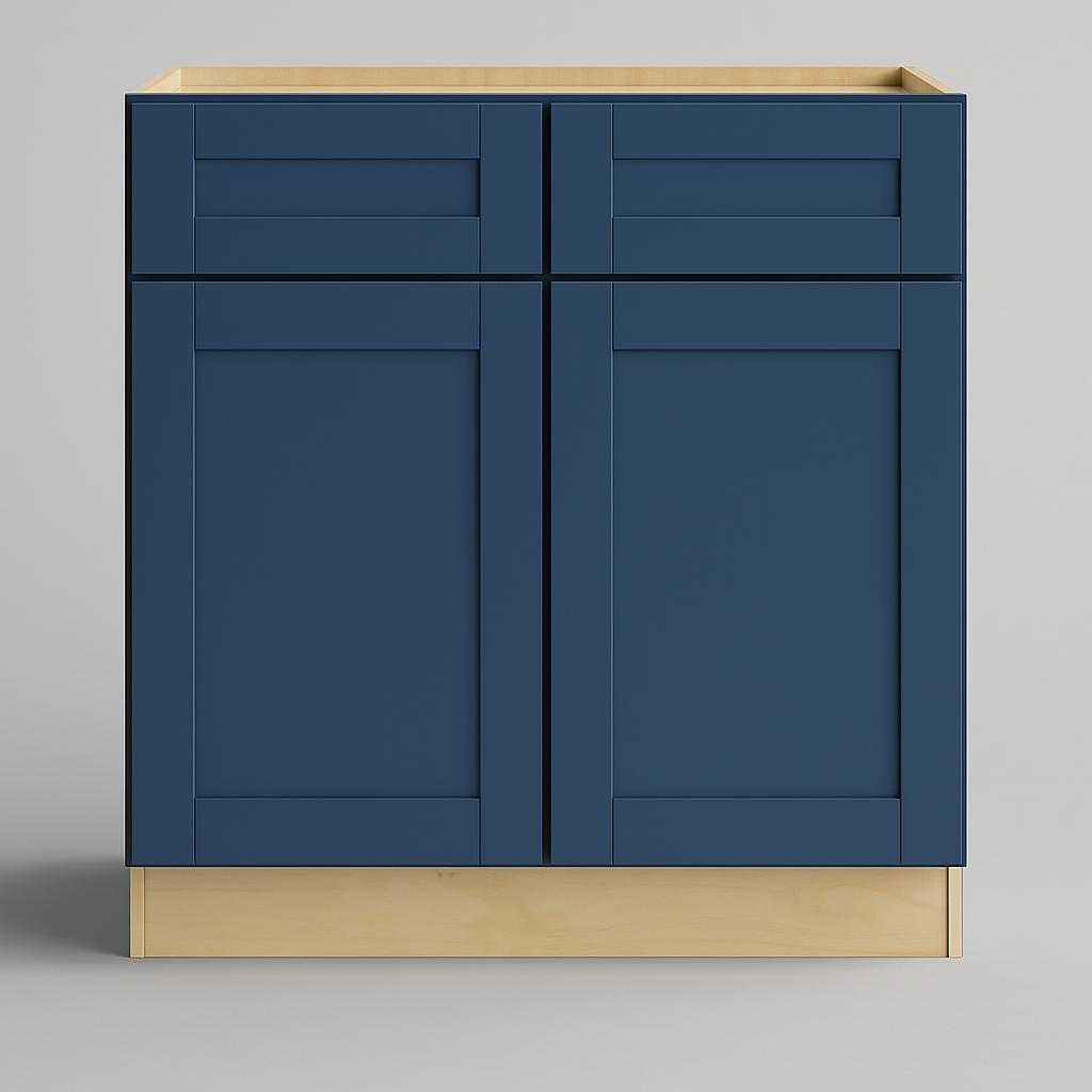 MILL'S PRIDE Valencia Blue Shaker Base Kitchen Cabinet - 36 in W x 24 in D x 34.5 in H