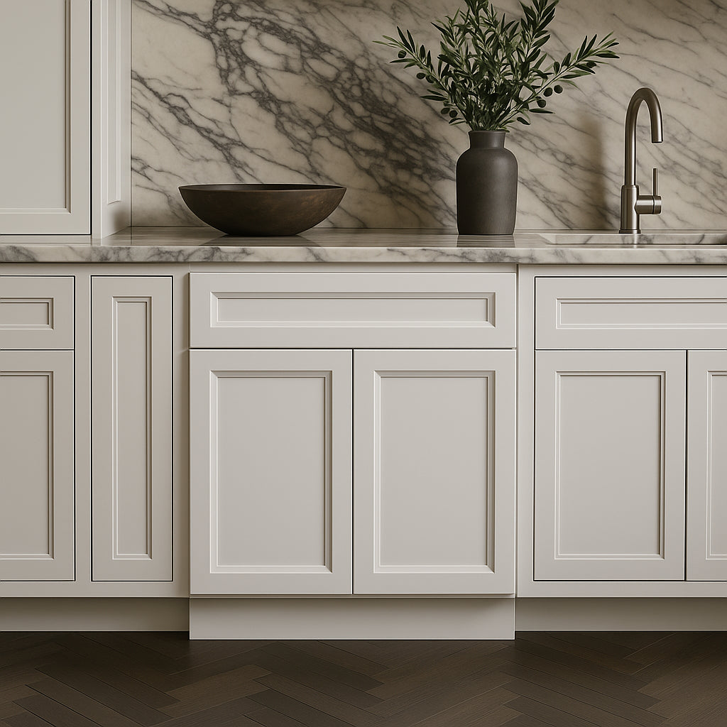 Design House Brookings Solid Wood Shaker Base Kitchen Cabinet, White