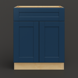 MILL'S PRIDE Valencia Blue Shaker Base Kitchen Cabinet - 30 in W x 24 in D x 34.5 in H