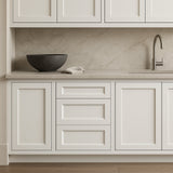 PELHAM & WHITE Keyport Shaker Drawer Base Kitchen Cabinet, White, Tool-Free Assembly