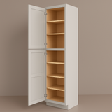 HOMEIBRO Shaker Dove Plywood Pantry Cabinet - 18" W x 24" D x 96" H