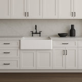 HOMEIBRO White Painted Shaker Style Farm Sink Base Cabinet, 36 in. W x 34.5 in. H x 24 in. D