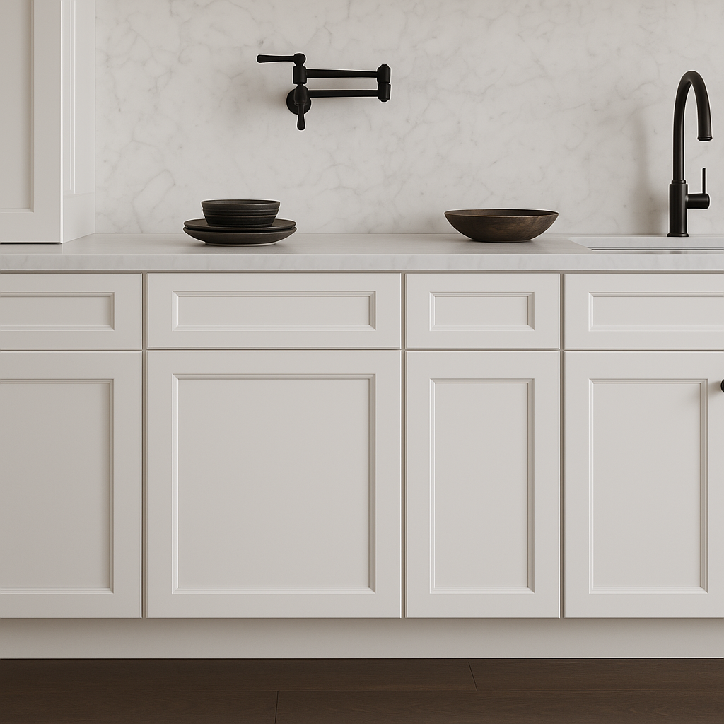 Bremen Cabinetry Shaker Base Cabinet with 1 Door and 1 Drawer in White