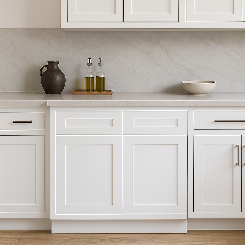 Design House Brookings Solid Wood Shaker Base Kitchen Cabinet, White, 36x34.5x24 in.