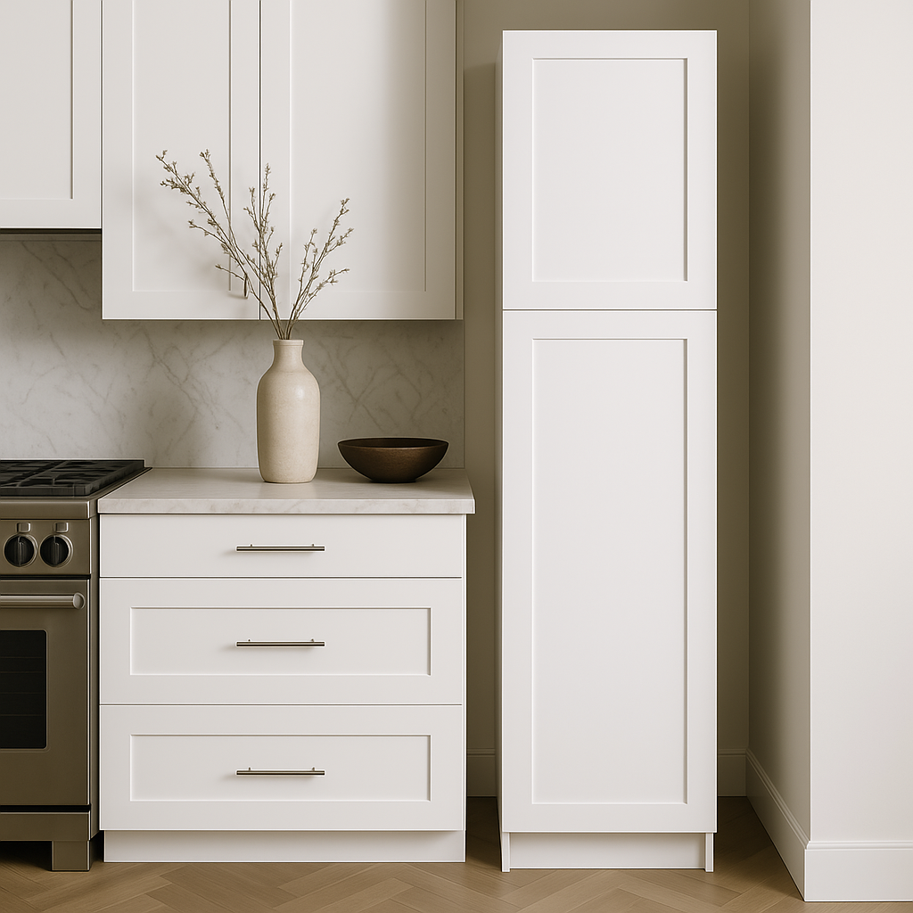 Hampton Bay Avondale Ready to Assemble Plywood Shaker Pantry Cabinet in Alpine White