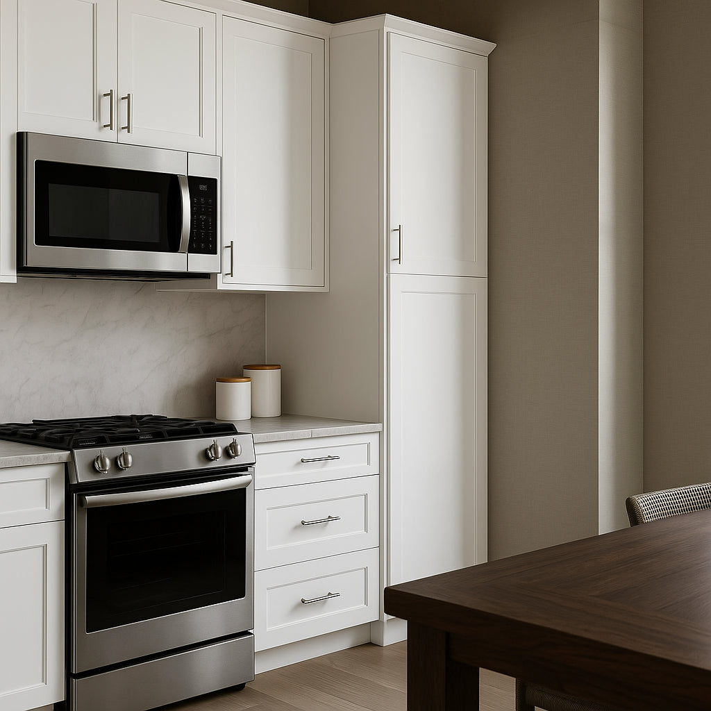 Hampton Bay Avondale Ready to Assemble Plywood Shaker Pantry Cabinet in Alpine White