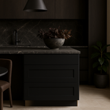 Hampton Bay Avondale 36 in. Shaker Drawer Base Cabinet in Raven Black
