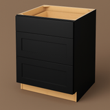 Hampton Bay Avondale 30" Shaker Drawer Base Cabinet in Raven Black
