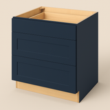 Hampton Bay Avondale 36 in. Ready to Assemble Plywood Shaker Drawer Base Kitchen Cabinet in Ink Blue