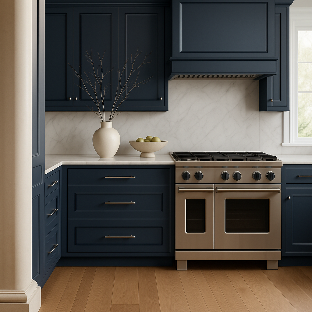 Hampton Bay Avondale 36 in. Ready to Assemble Plywood Shaker Drawer Base Kitchen Cabinet in Ink Blue