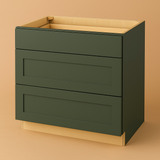 Hampton Bay Avondale Shaker Drawer Base Kitchen Cabinet, Fern Green, 36x24x34.5 in.