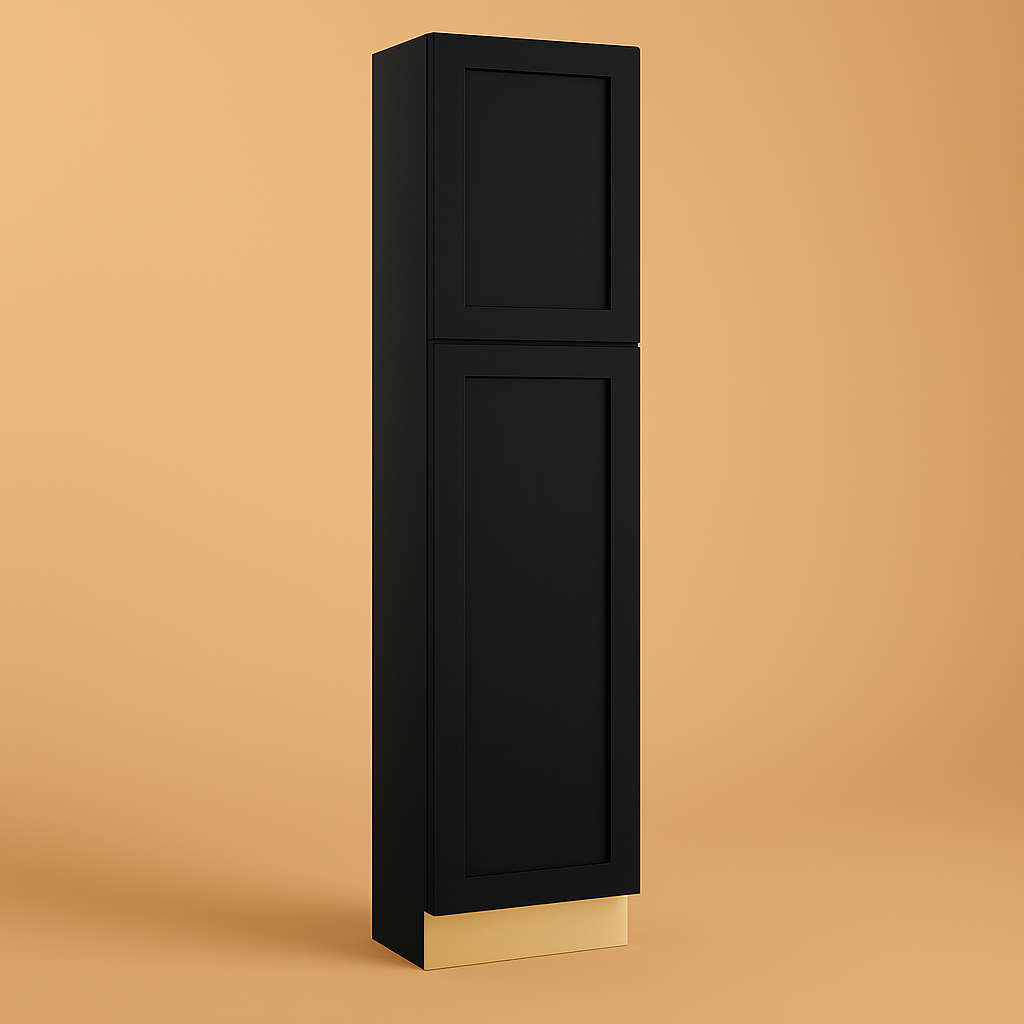 Hampton Bay Avondale 18 in. W x 24 in. D x 84 in. H Shaker Pantry Cabinet in Raven Black