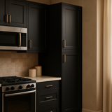 Hampton Bay Avondale 18 in. W x 24 in. D x 84 in. H Shaker Pantry Cabinet in Raven Black