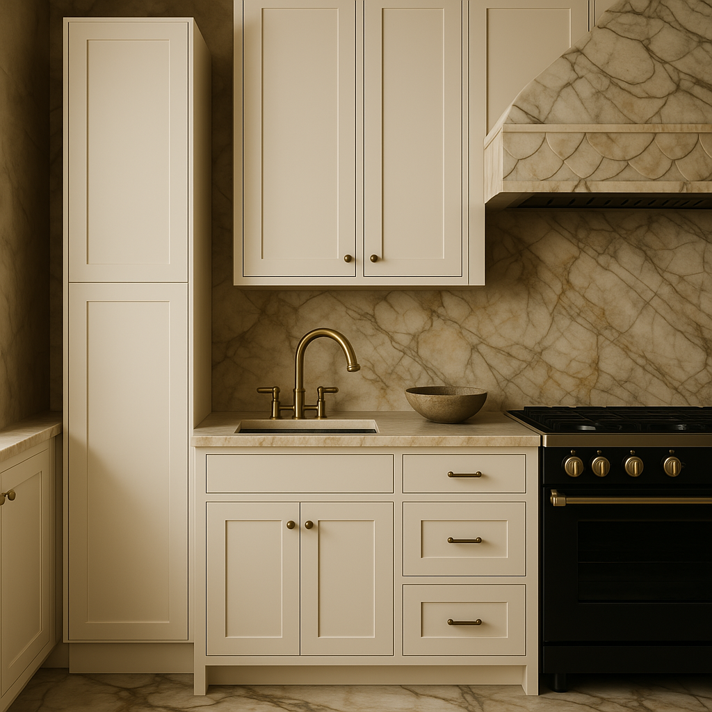 Hampton Bay Avondale 18 in. W x 24 in. D x 96 in. H Ready to Assemble Shaker Pantry Cabinet in Antique White
