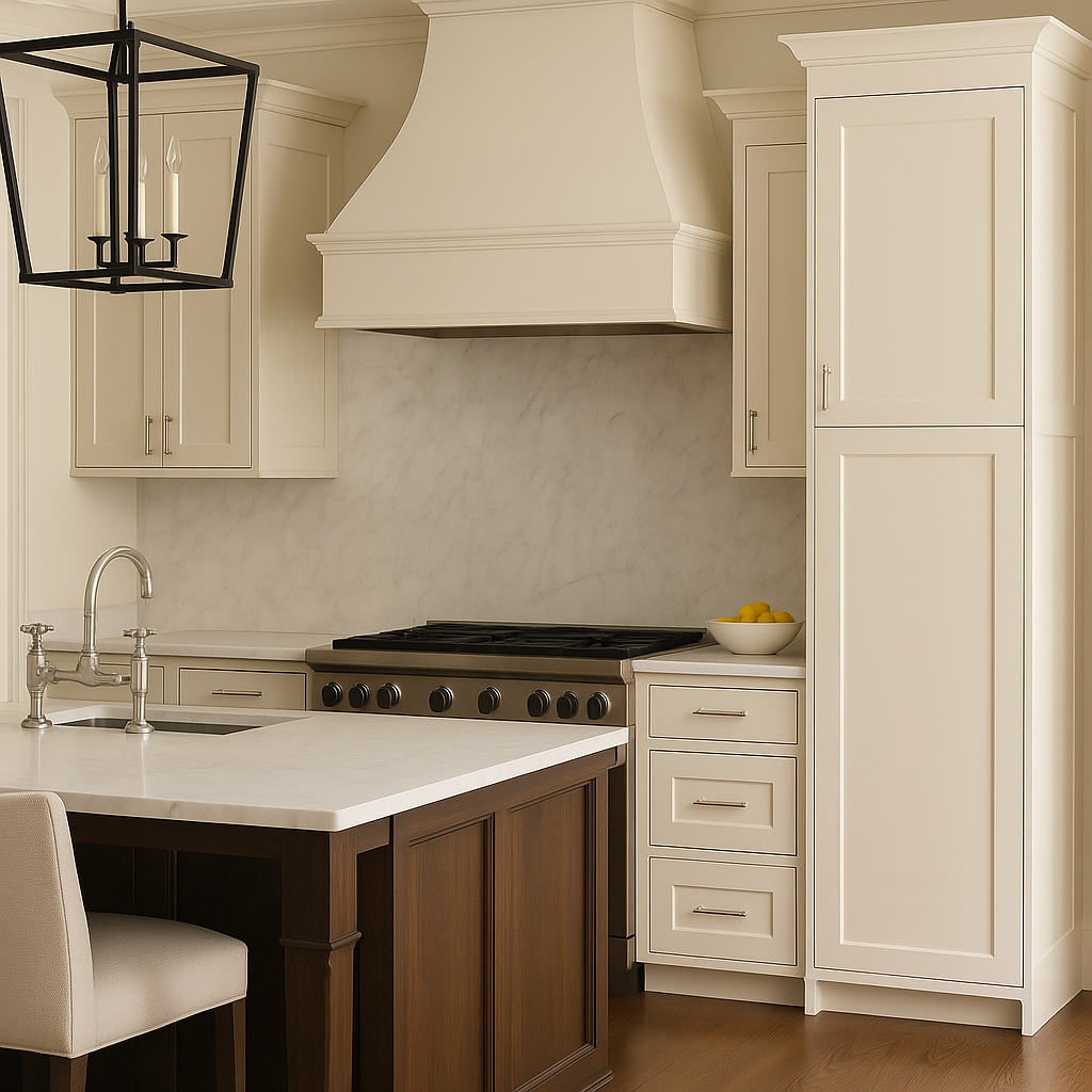 Hampton Bay Avondale 18 in. W x 24 in. D x 90 in. H Ready to Assemble Shaker Pantry Cabinet in Antique White